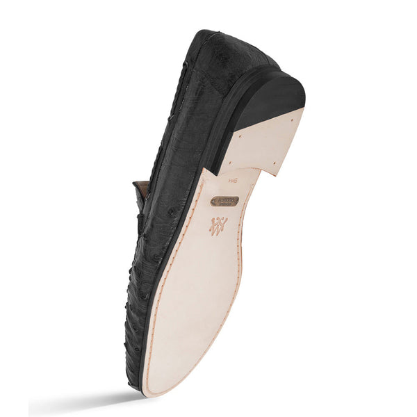 Mezlan Ostrich Moccasin - Black