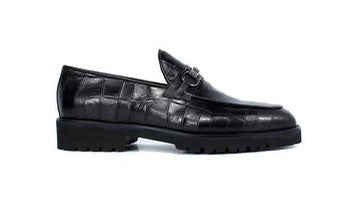 Corrente Michel Crocodile Loafer - Black