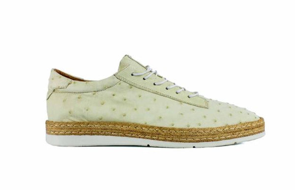 Pelle Monaco Ostrich Espadrille - Bone