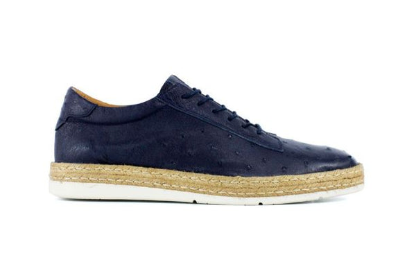 Pelle Monaco Ostrich Espadrille - Navy