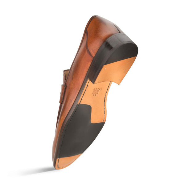 Mezlan Calfskin Penny Loafer - Cognac