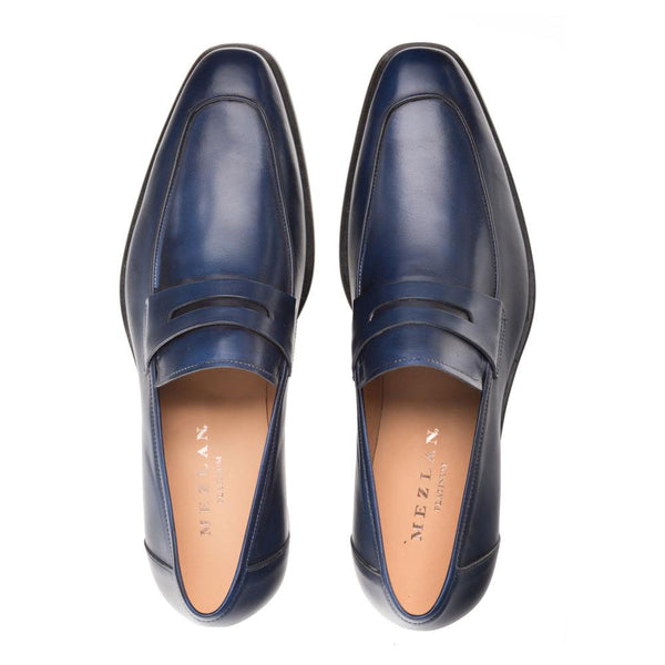 Mezlan Calfskin Penny Loafer - Navy
