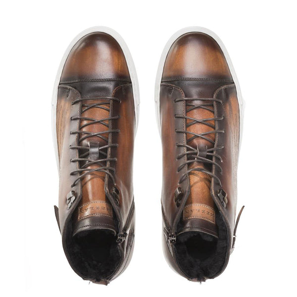 Mezlan Patina Calfskin High-Top - Cognac