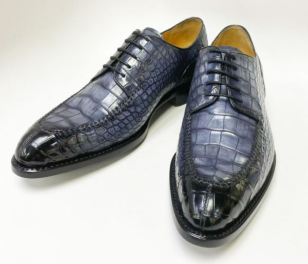 Ugo Vasare Alligator Lace-Up Shoe - Grey