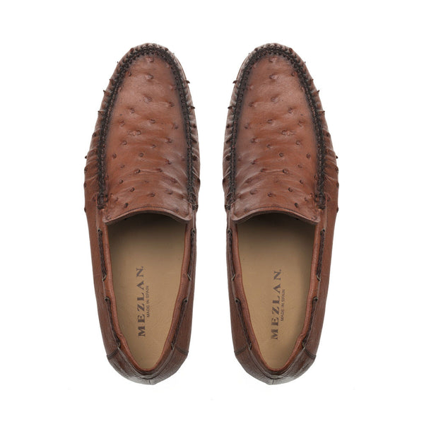 Mezlan Ostrich Moccasin - Brandy