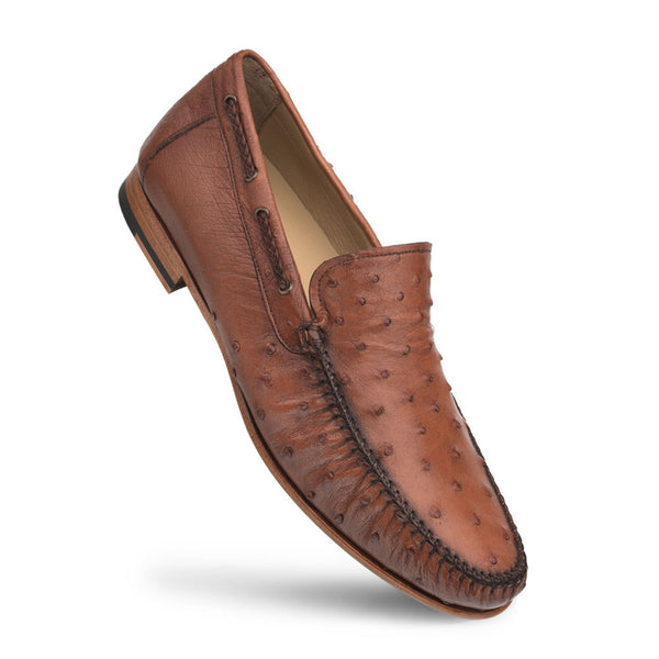 Mezlan Ostrich Moccasin - Brandy