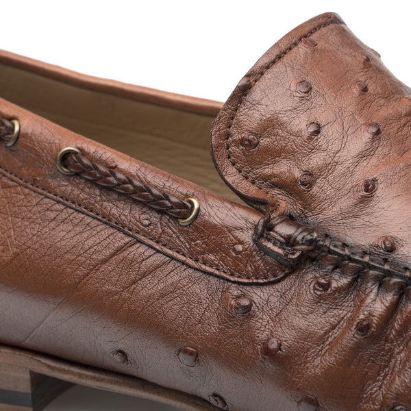 Mezlan Ostrich Moccasin - Brandy