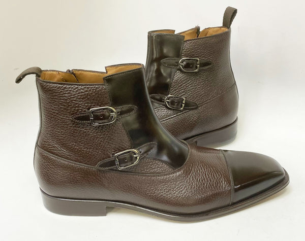 Mezlan Calfskin/Deerskin Boot - Brown