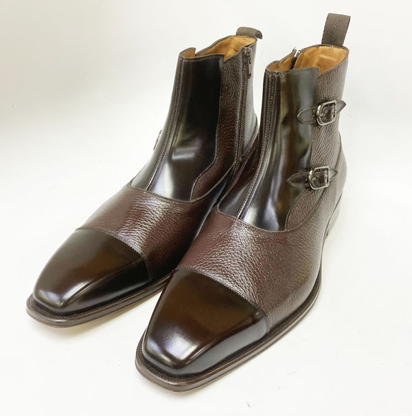 Mezlan Calfskin/Deerskin Boot - Brown
