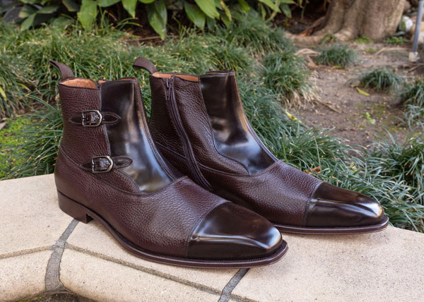 Mezlan Calfskin/Deerskin Boot - Brown