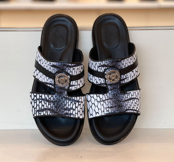 Pelle Vinnie Leather Sandal - Black/White