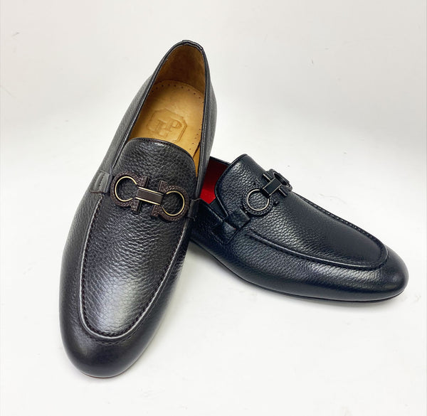 Pelle Pebbled Loafer - Dark/Brown