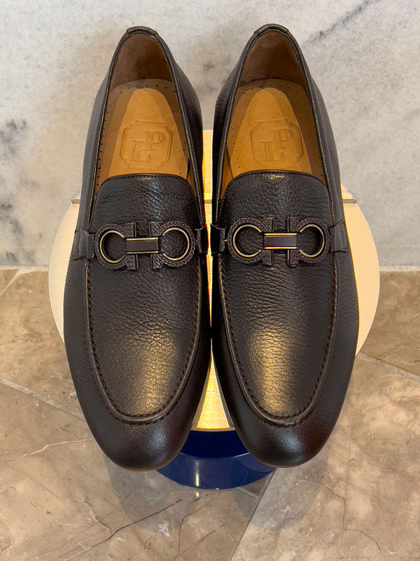 Pelle Pebbled Loafer - Dark/Brown