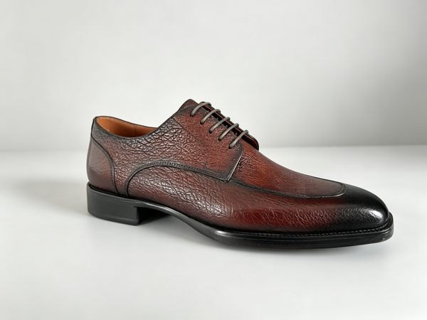 Maurice E Peccary Leather Lace-Up Oxford - Brown