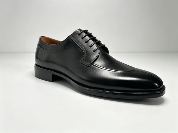 Maurice E Leather Lace-Up Derby - Black