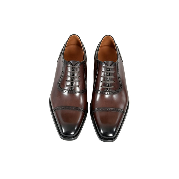 Maurice E Leather Lace-Up Oxford - Dark/Brown
