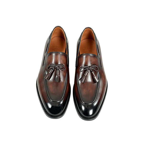 Maurice E Leather Tasseled Loafer - Brown