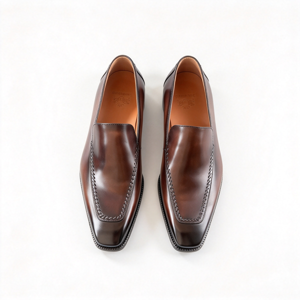 Maurice E Leather Venetian Loafer - Brown