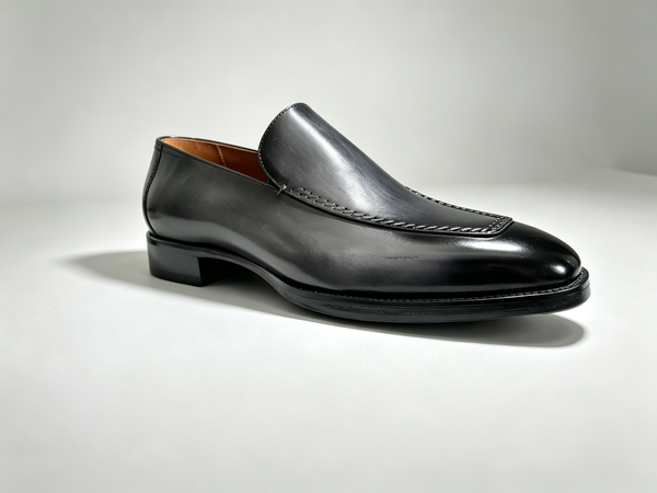 Maurice E Leather Venetian Loafer - Black