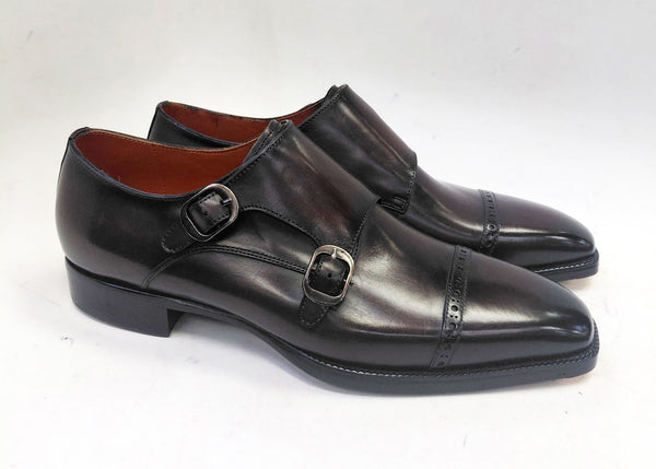 Maurice Leather Double Monkstrap - Brown