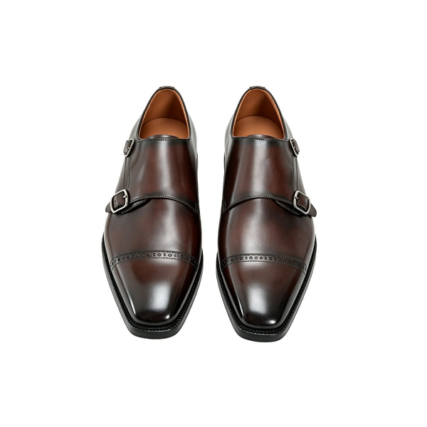 Maurice E Leather Double Monkstrap - Brown