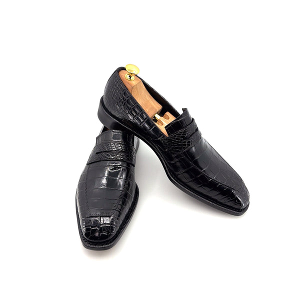 Maurice Custom Made Mirage Alligator Loafer - Black