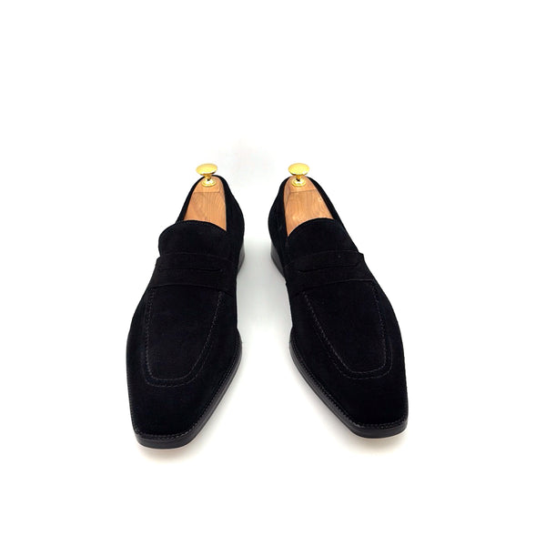 Maurice E Suede Penny Loafer - Black