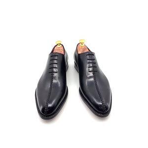 Ugo Vasare "Derrick" Burnished Calfskin Lace-Up Oxford Black