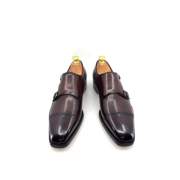 Maurice E Leather Double Monkstrap - Brown