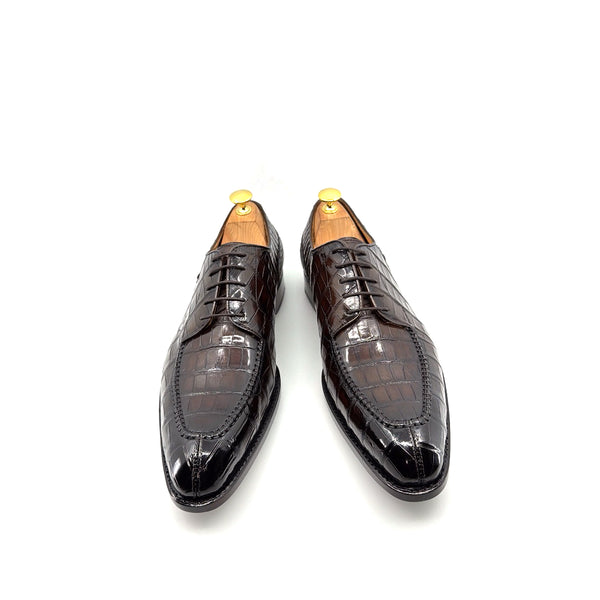 Ugo Vasare Alligator Lace-Up Shoe - Brown