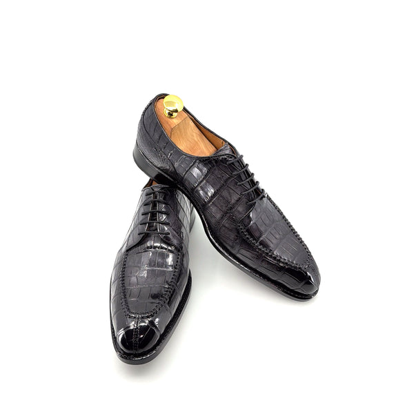 Ugo Vasare Alligator Lace-Up Shoe - Grey
