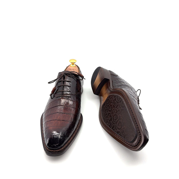 Mezlan Crocodile Oxford - Sport/Brown