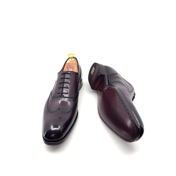 Ugo Vasare Leather Wingtip Oxford - Purple