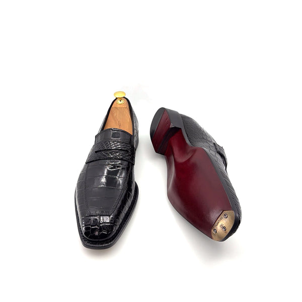 Maurice Custom Made Mirage Alligator Loafer - Black