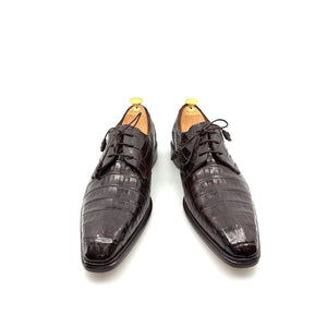 Mezlan "Beverly Hills" Crocodile Lace-Up Shoe Brown