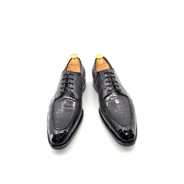Ugo Vasare Alligator Lace-Up Shoe - Grey