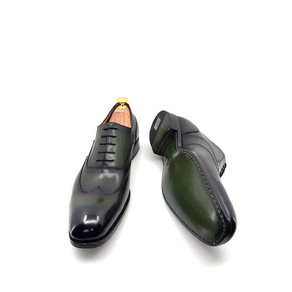 Ugo Vasare Leather Wingtip Oxford - Green