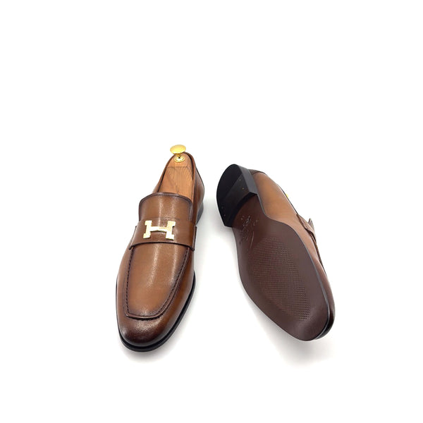 C Collection Nappa Leather H Loafer - Brown
