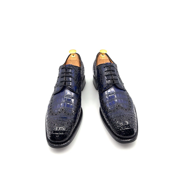 Ugo Vasare Alligator Lace-Up Oxford - Blue