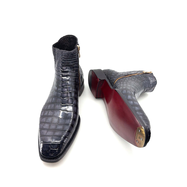 Maurice Custom Alligator Horse Heels Collab With Mr. Lewis - Dark Gray