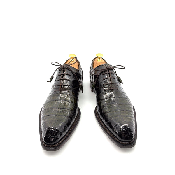 Mezlan Crocodile Oxford - Brown/Olive