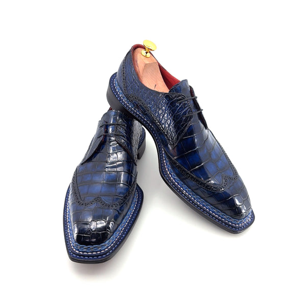 Maurice Custom Alligator Lace-Up Collab with Mr. Maximoff 2.0 - Deep Ocean