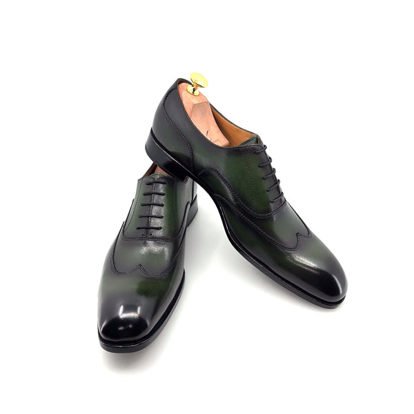 Ugo Vasare Leather Wingtip Oxford - Green