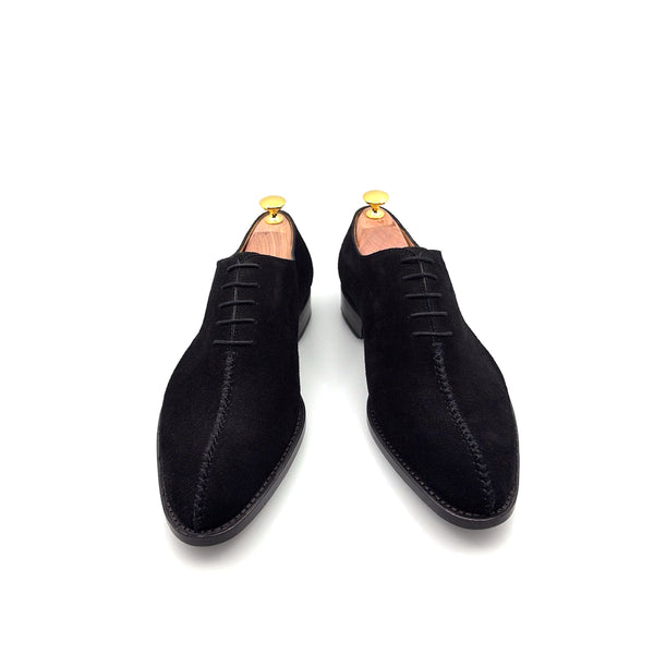 Ugo Vasare "Derrick" Suede Lace-Up Oxford Black