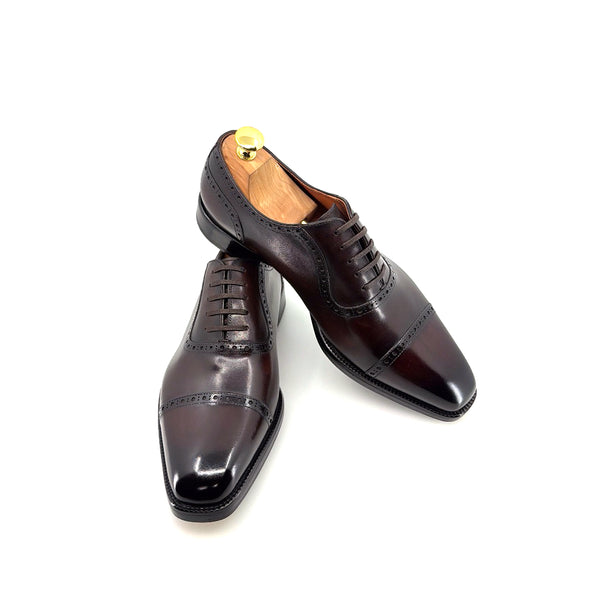 Maurice Leather Lace-Up Oxford - Dark/Brown