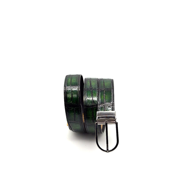 Maurice Custom Alligator Belt - Green