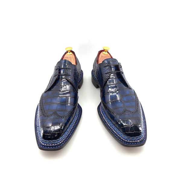 Maurice Custom Alligator Lace-Up Collab with Mr. Maximoff 2.0 - Deep Ocean