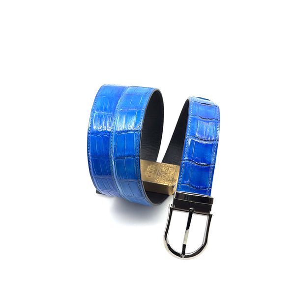Maurice Custom Alligator Belt - Blue