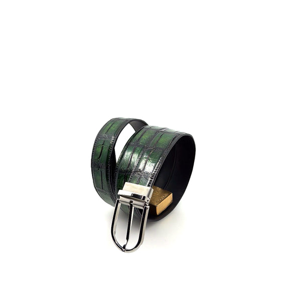Maurice Custom Alligator Belt - Green