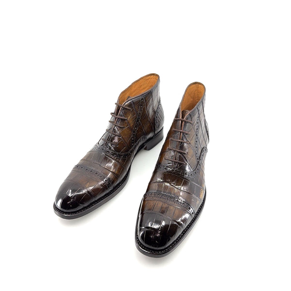 Ugo Vasare Alligator Boot - Brown